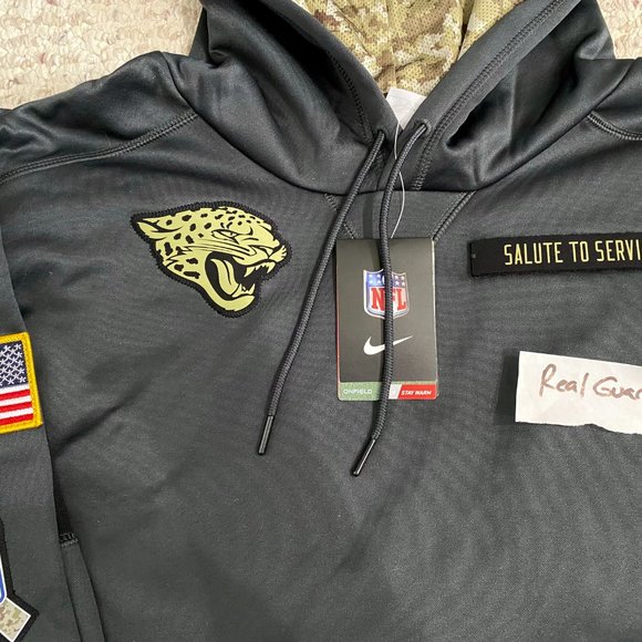 Nwt Rare 100% Nike 2016 Jacksonville Jaguars Salute To Service Hoodie Slim fit - Picture 2 of 3